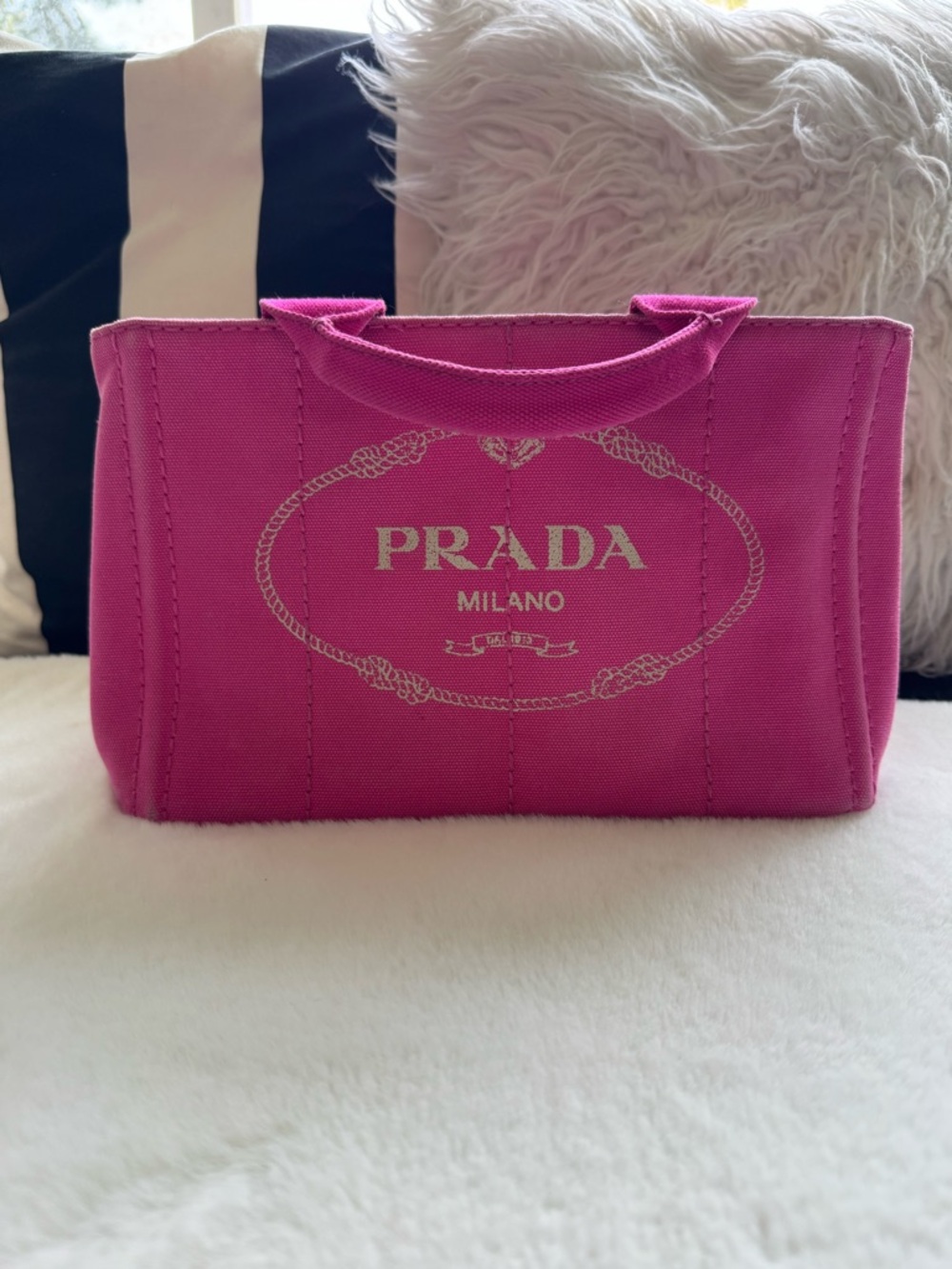 Prada Canapa Small Canvas Tote